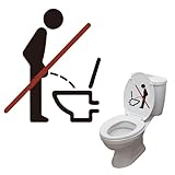 Alpha Depot トイレ 座って ステッカー シール 男性向け トイレ用シール 防汚 飛び散り防止 トイレ装飾