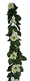 Magnolia 6 foot Garland with Life-size Leaves and Flowers【クリスマス】【ツリー】 [並行輸入品]