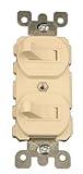 Leviton 5241-t 15 Amp、120 / 277ボルト、二重スタイル単極/ 3ウェイAC組み合わせスイッチ、商用グレード、ライトアーモンド