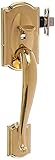 Camelot Handleset, Lower Half, with Accent Left-Handed Lever (Bright Brass) FE285CAM505ACCLH by Schl