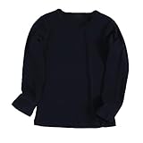 幼児の子供の赤ん坊の 純色の服 ラウンドネック長袖シャツ OVERMAL キャンディーカラーの家の服 (24M, 紺青の)