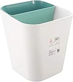 プラスチック2分別ゴミ箱 分別 ダストボックス 小さい ゴミ箱 部屋 キッチン トイレ オフィスに適用 (M, ブルー)