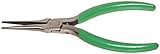 Xcelite NN55V Slim Line Needle Nose Plier with Serrated Jaw Green Cushion Grip, 5-1/2' Length, 1-11/