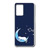 OPPO Reno7A OPG04 / Reno9A (CPH2523) スマホケース カバー 猫と月[デザインD] RB-928D オッポ リノ7A リノ9A 欧珀