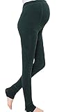 Spinas（スピナス） マタニティ 冬 パンツ レギンス あったか ベルベット 裏起毛 全5色 ブラック　ダークグレー ネイビー ワインレッド ダークグリーン (XL, ダークグリーン)
