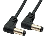 NFHK DC電源 5.5 x 2.1mm / 2.5mm オス-5.5 2.1/2.5mm オスプラグケーブル 直角 90度 60cm。
