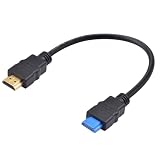 Duttek 4K HDMI変換ケーブル短い、薄型HDMIオスオス変換ケーブル18Gbps HDMI 2.0コード対応4K@60Hz HD 1080p、3D対応Roku TV/HDTV/PS5/Blu-ray (30cm)
