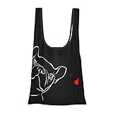 [BAIYUAN] フレンチブルドッグ 犬柄 コバッグ 防水 ショッピングバッグ 大容量 折りたたみ コンパクト レジ袋 買い物袋 軽量 ポケットサイズ コンビニ 人気 アニメ グッズ キャラクタ