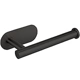 浴室と浴室用無孔トイレットペーパーホルダー トイレットペーパーホルダー ステンレス 穴あけ不要 粘着式 ペーパーホルダー トイレ トイレペーパーホルダー 浴室/キッチン/洗面台/ホテル (ブラック)