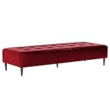 arne ベンチソファ 背もたれ無し ベンチチェアー 長椅子 イス ダイニング 3人掛け 合皮レザー Baggy RG 3×8 レッド 赤