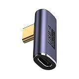 Xiwai USB4TypeCオス-メスロープロファイル直角100W電源データ8Kビデオアダプター40Gbpsノートパソコン用