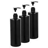 KESYOO 3個 手動ローションディスペンサー シャンプー ヨル n シャンプー シャンプーボトル プレスポンプボトル 詰め替え可能な液体ハンドソープジャー ペット Black
