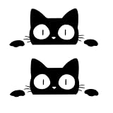 猫 ステッカー 車 反射 カッティングステッカー ねこ ネコ のぞく ひょっこり シール デカール 防水 黒猫 2枚セット 14cm (ブラック2枚)