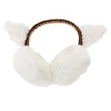 Fushing 超可愛い猫耳あて 折りたたみ式イヤーマフ イヤーウォーマー 通勤通学 アウトドア防寒グッズ レディース冬 (ホワイト)