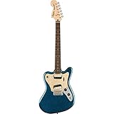 Squier by Fender エレキギター Paranormal Super-Sonic™, Laurel Fingerboard, Pearloid Pickguard, Blue Sparkle BLSP ソフトケース付き