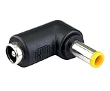 DCプラグ 外径5.5/内径2.1mm (メス)-外径5.0/内径3.0mm-センターピン1.0mm(オス) L字型変換アダプタ 24V/5A対応(5.5*2.1メス-5.0*3.0オス)