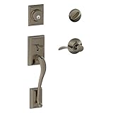 Addison Single Cylinder Handleset and Right Hand Accent Lever, Antique Pewter (F60 ADD 620 ACC RH) b