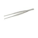uxcell　ストレートピンセット　ステンレスピンセット　滑り止めグリップ　ステンレス鋼　長さ20cm　シルバートーン