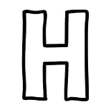 一文字からの H Anthology-Outline フォント Sサイズ 3cm×3cm 一文字からの ステッカー mojis-antho0Sh-ds