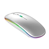 ワイヤレスマウス 無線 マウス Bluetooth5.2 2.4GHz 3段階DPI切替 静音マウス 超薄型 小型 高感度 ブルートゥース ゲーミング USB充電式 Type-C充電式 省電力 ライト 瞬時接続 3ボタン光学式 高耐久性 Mac/Windows/PC/Macbook/ipad/タブレット/iPhone/Android/スマホ対応 (シルバー)