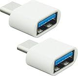 オーディオファン USB変換コネクタ USB2.0 USB-C (オス) - USB-A (メス) OTG ホスト 対応 コンパクト Type-C USB Type-A 変換アダプタ ホワイト 2点セット