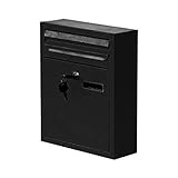 B Baosity 屋外　セキュリティロック　郵便箱　メールボックス　レターボックス　郵便箱　新聞箱　全3色　 - ブラック