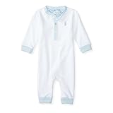 ポロラルフローレン ポニー付 コットンヘンリーネック カバーオール ホワイト (男の子3～9か月用) 9Mサイズ [並行輸入品]