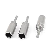 uxcell　六角ドライバー　ナッツドライバー　ドライバーソケット　 80mm x 14mm　7mmシャンクダイヤ　3個