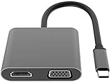 USB C HDMI VGA 2in1 変換アダプター ケーブル USB Cハブ2in1 変換器 USB-C Macbookアダプター/4K