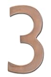 Architectural Mailboxes 3585AC-3 Solid Cast Brass 5 in. Antique Copper Floating House Number 3