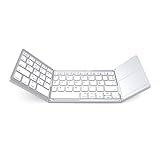 新型 ワイヤレス Bluetooth キーボード 折りたたみ キーボード 日本語配列 かな入力可能 3台デイバイス登録 ワンタッチ切替接続充電式 ブルートゥース iPad ノートPC パソコン タブレット スマホ用 B033S (ホワイト)