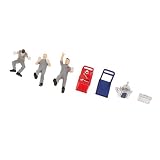 F Fityle 1:64 塗装人 人間 フィギュア 業者 ガソンド ジオラマ DIY 情景コレクション 全9種, E