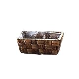 定番バスケット　ロータスステムカゴ　3寸連鉢角タイプ　鉢カバー　ブラウンチェッカー　3-1055　Lotus stem