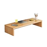 Kwueiitモニター台 机上台 木製 幅50cm キーボード/マウス収納 (サイズ：50＊20＊7.7cm) (原色)