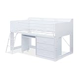 コンパクト 木製 システムベッド starlet(スターレット) デスク・チェスト付き 3点セット (ホワイト/ホワイト)