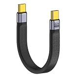USB-C to C ケーブル USB4.0 PD240W 40Gbps 8K@60Hz データ転送 ハイスピード 高速充電 13cm Type-C タイプC 短い フラットケーブル Thunderbolt3/4 に対応 オス-オス ブラック