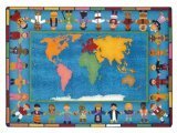 Joy Carpets Kid Essentials Early Childhood Hands Around The World Rug Multicolored 7'8 x 10'9 [並行輸入品