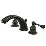 Mini Widespreadバスルーム蛇口ダブルレバーハンドル付き仕上げ: Oil Rubbed Bronze