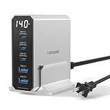 TOPADRE 140W 急速充電器 5ポート タイプc 充電器 GaN技術 PSE認証 Type-c USB PD充電器 MacBook