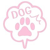 nc-smile どこでも 愛犬 ステッカー 犬がいます Dog in car 屋外用 車用 肉球 足あと 吹き出し (サーモンピンク)
