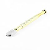 uxcell　ガラスカッター　ガラス切りカッター　ゴールドトーン　メタル　アンチスリップハンドル　ホイールブレード　5mm－12mm