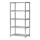 ※受注生産 返品・交換不可※選べる幅サイズ31段階！軽量アルミ製 収納ラック5段 棚板奥行54cm 高さ170cm 幅バリエーション30cm～180cm (75cm)