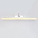 LEDミラーライト、洗面所トイレ浴室、調整可能なベース、調光、防水、防錆、シルバー11W62.5cm（24.6 "）