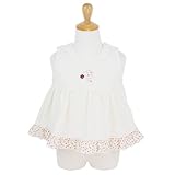 日本製 小花柄使い フリル ジャンスカ アイボリー 70cm