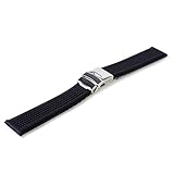 メン ブラック 防水シリコーン ストラップウォッチ 時計バンド デプロイ クラスプバックル 20mm