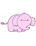 Wallmonkeys wm211590キュートピンクLittle Baby Elephant – 2 peel and stick wall decals 30"H x 23"W - Medium-