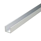 e-kanamono アルミチャンネル 1.0x14(内寸12)x11x3640mm(1820mm+1820mm) アルマイトシルバー