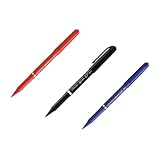 赤ペン 入り 水性サインペン 3色セット 赤 青 黒 細字0.7mm 先生の丸つけ 採点 計3本 なめらかな書き心地