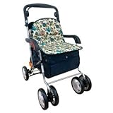 きほんのシルバーカー 反射機能/取り外し可能バッグ付き フラワーブルー (歩行補助用品/介護用品)