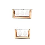 SunniMix 2個　木製　トレイ　ガラス　卓上　水耕　ポット　花瓶　　実用的　贈り物